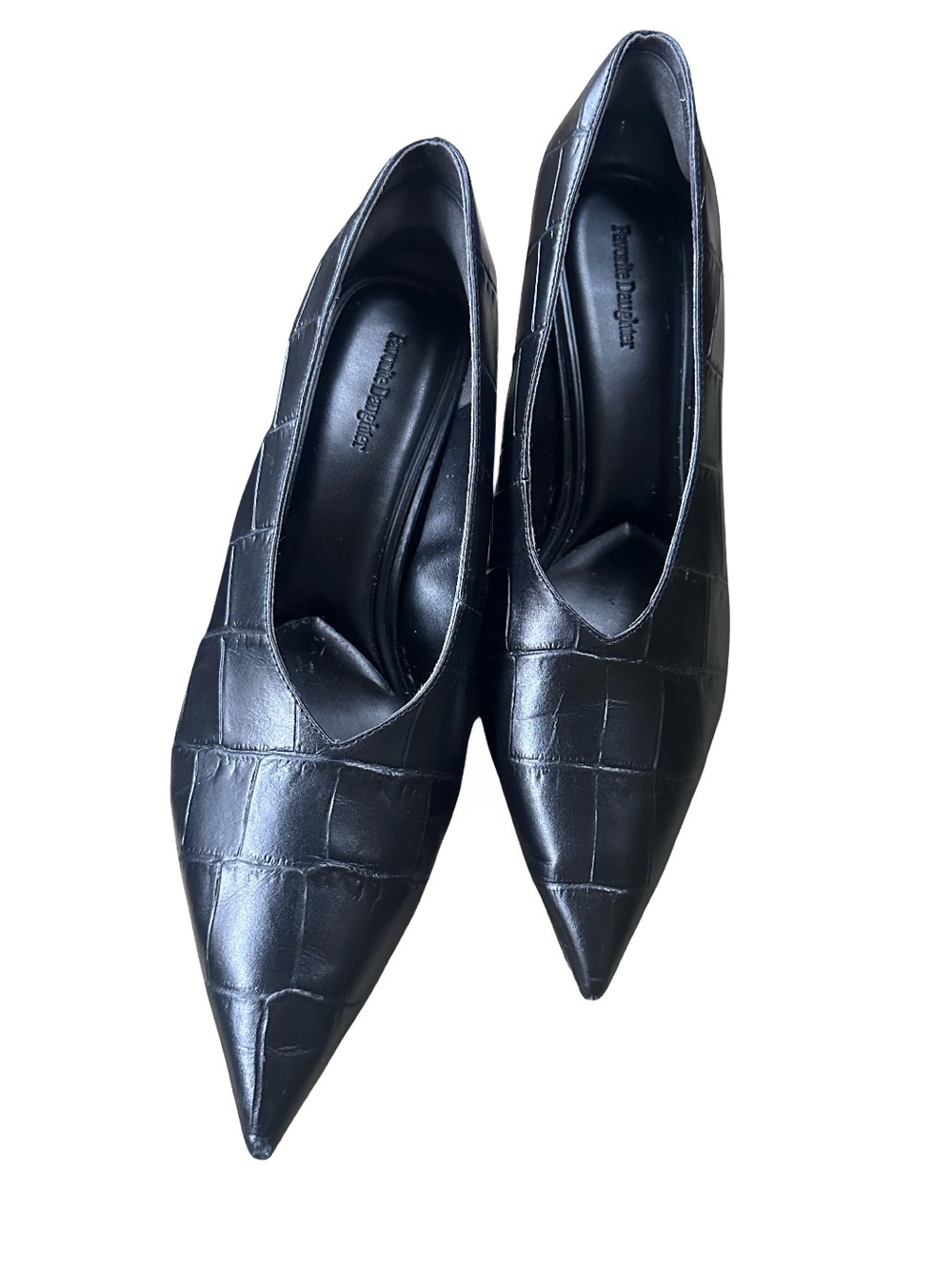 Favorite Daughter Black Croc Leather
Pointed Toe Kitten Heel Pump Size 9.5 - Picture 2 of 6